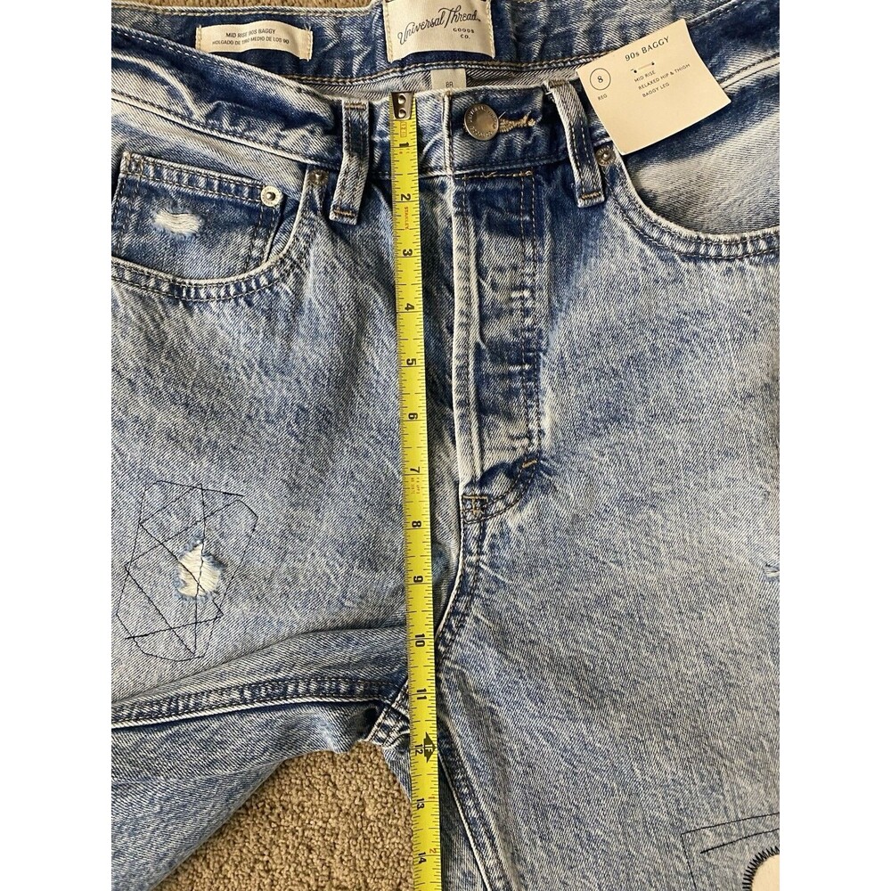 Universal Thread 90s Baggy Mid Rise Patchwork Jeans Women’s Size 8 - Picture 11 of 16